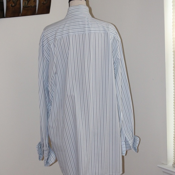 Armani Collezioni, French Cuff stripped blue dress shirt - Picture 6 of 8